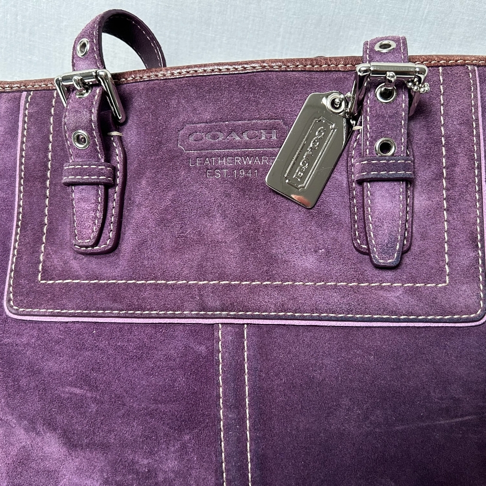 Vintage Coach Purple Suede Bag